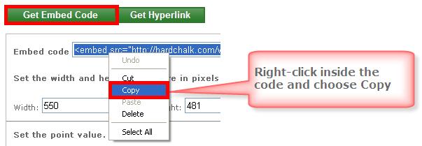3. At the left, click Get Embed Code (see below). 4.