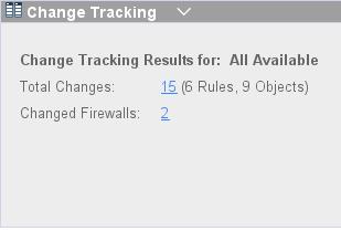 Chapter 9 Change tracking Viewing the changes To view changes to the firewalls 1 In the tree, select All Firewalls and look at