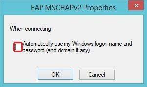 1.8 In the Protected EAP Properties page: Uncheck Verify the server s identity