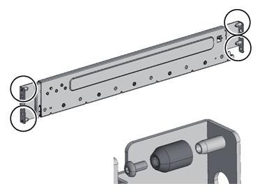 Figure 3-33 Removing pins from the Type-1 rail A B For the Type-2 rail Remove the pins at the front and rear of the rail. a. Remove the pins (A in Figure 3-34) at the front and rear of the left and right rails.