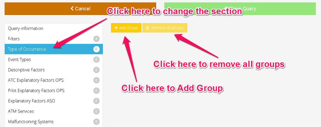 Figure 5-12 Other query options Click the Add Group button to open a new group and be able to select the desired ones.