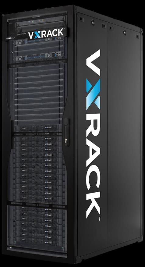 Dell EMC VxRack SDDC Integrated compute, storage, and networking powered by VMware Cloud Foundation Engineered Manufactured Managed Supported Sustained Complete system designed as one for easy