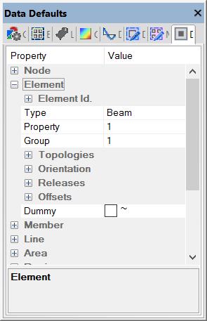 2. Open the Elements section to show the properties of the item you are about to create. 3.