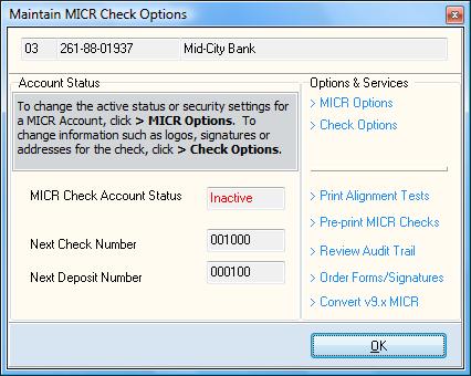 Direct Deposit Updating: Check this box to have Direct Deposits automatically Ask General Ledger Accounts in Manual Entries: Check this box if you want the system to prompt you for selection of a