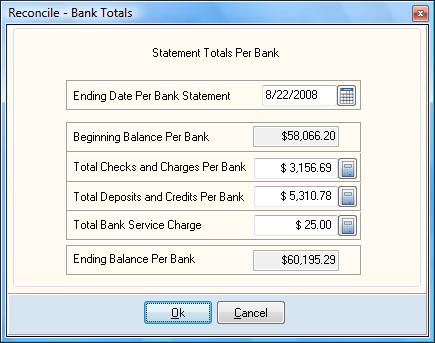 Reconciling Bank Accounts Reconcile Bank Accounts This option allows you to clear transactions and perform the actual bank reconciliation.