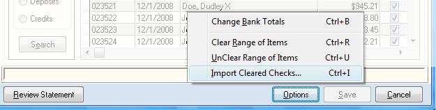 To unclear a range of items, click on the first item in the range, hold the Shift Key down and click on the last item in the range. All items between the two selected items should be highlighted.