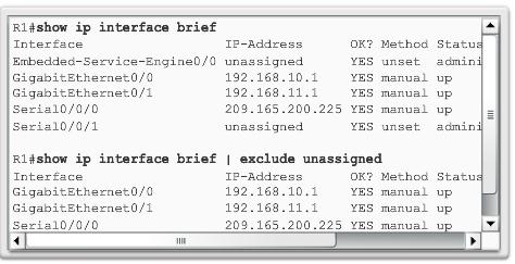 Filter Show Command Output Show command output can be managed using the following command and filters: Use