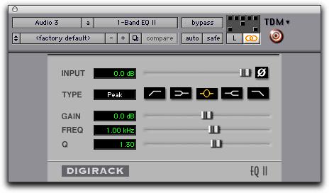 Master Link button Link Enable buttons Channel Selector Effect Bypass Disables the currently displayed plug-in. This lets you compare the track with and without the effect.