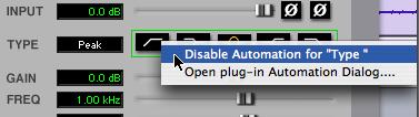 Plug--In Automation Enable button Plug-In automation dialog 4 Click OK to close the Plug-In Automation dialog.