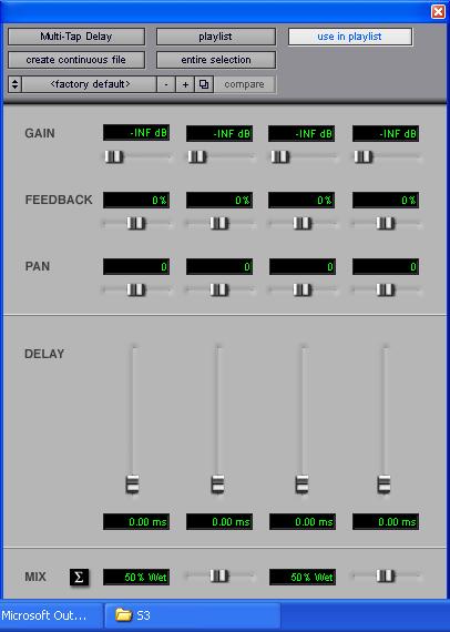 Multi-Tap Delay The Multi-Tap Delay adds up to four independently-controllable delays or taps to the original audio signal.