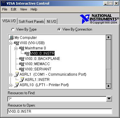 Chapter 3 Developing Your Application launch VISAIC (or VIC) from the Tools menu in MAX or from the VISA or VXI subgroups in Start»Programs»National Instruments.