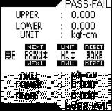 Main Menu (Continued) Pass-Fail The Pass-Fail feature is used to set a defined acceptable maximum and minimum torque range for measuring.