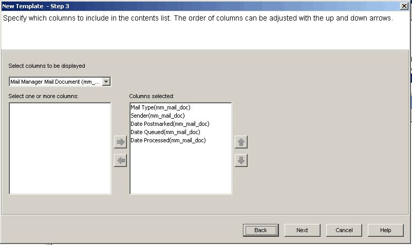 Create a Folder Contents Template 3. Select all five of the available elements and use the arrow to move them to the Columns selected pane.