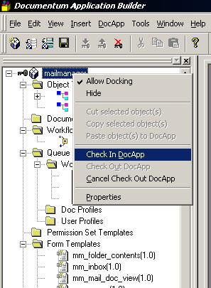 Prepare the DocApp for Deployment 18. Click New next to Location Alias, and in the Alias Object Dialog box type MailManagerFolder as the name and /dmadmin as the value. Click OK. 19.