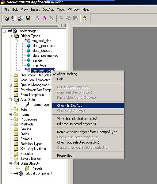Create Object Types Note: The object type in the sample application created by EMC is
