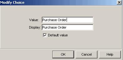 box by deselecting the Default value