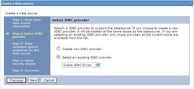 Ensure that JNDI name is same as the "Information Domain" name. 7. Click Next.