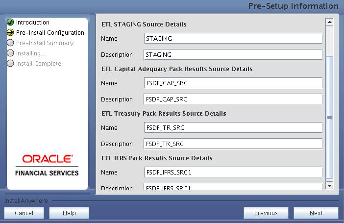 Staging Details 61. Click Next. This creates application and source within OFSAAI.