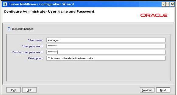 The Configure Administrator Username and Password window is displayed. Configure Administrator Username and Password 6.