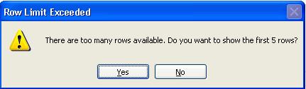 for RowLimit.MaxRows from the Fusion web application. A message dialog similar to the one in Figure 7 14 appears if you specify an EL expression for RowLimit.