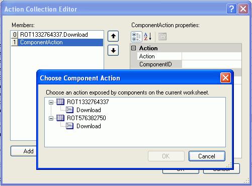 Using Action Sets Figure 8 3 Choose Component Method Dialog Invoking Action Sets in a Disconnected Workbook End users can use integrated Excel workbooks while disconnected from a Fusion web