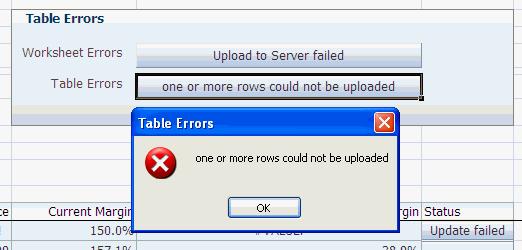 Providing a Row-by-Row Status on an ADF Table Component To display table-level failures that occur in an ADF Table component, invoke this action.
