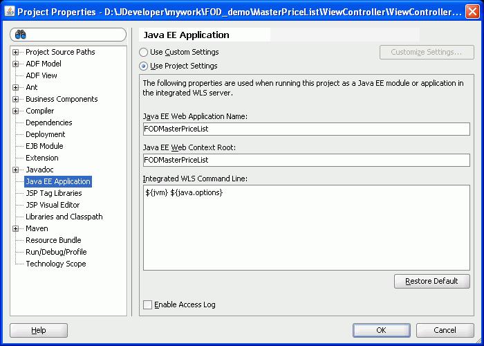 Adding Integrated Excel Workbook to a Fusion Web Application from the application_name.jws specified as a value for ApplicationHomeFolder.