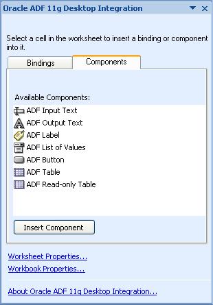 ADF Desktop Integration Designer Task Pane Table 5 1 Publish (Cont.) Oracle ADF Tab Options In this group... Click this button... To.
