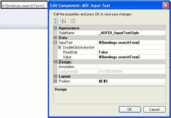 Inserting an ADF Input Text Component For more information about using labels in an integrated Excel workbook, see Section 9.4, "Using Labels in an Integrated Excel Workbook." 6.