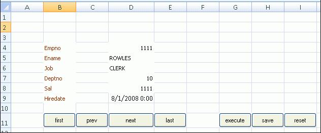Using Navigation Buttons To create an EL expression to display calculated data 1. Open the integrated Excel workbook. 2.