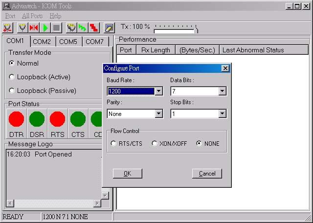 ICOM Examine Tool ICOM Configuration Tool: Easy to Use Port configuration. You can configure the Baud rate, data bits, parity, stop bits, and flow control mode according to your need.