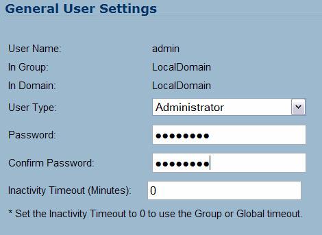 3. Enter a password for the admin account in the Password field. Re-enter the password in the Confirm Password field. 4.
