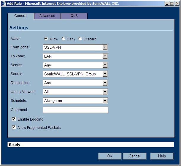 Click OK when both objects are in the right column to create the group. 8. In the administrative interface, navigate to the Firewall > Access Rules page. 9. On the Firewall > Access Rules page, click.