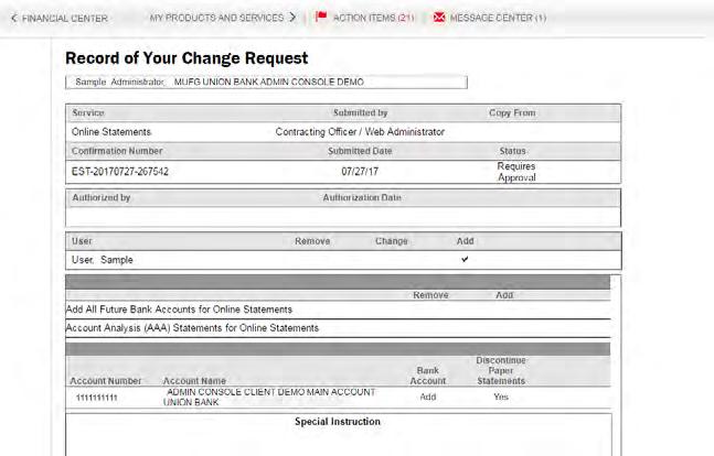 Approving change request with dual control If the change request is still being processed by the systems and not