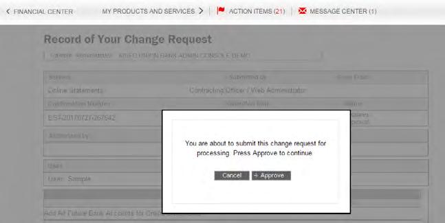 On the Record of Your Change Request screen, click Delete or Approve to reject or approve the change.
