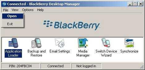 BlackBerry Desktop Manager (USB) Deployment The following instructions provide the necessary steps to install the CRYPTOCard BlackBerry Token Authenticator using the BlackBerry Desktop Manager.