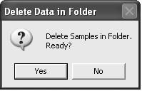 below, the Delete Data window appears because an Interval Trend data folder has been selected for deletion. Figure 49: Delete Data Window 7.