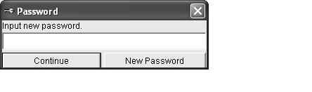 Type the new password and click the New Password button. The Password window asks you to input new password again to confirm it. Figure 53: Confirming New Password 6.