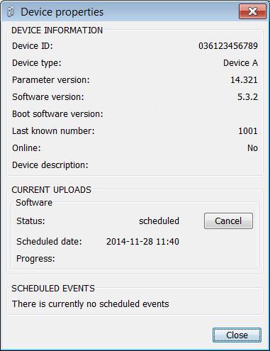4. Software Management Scheduled events: shows if there is any scheduled event (such as restart of