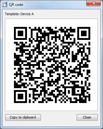 8. Template Management 8.3.1 Copy QR Code The QR code can be copied and then pasted into an appropriate application (for example in a mail application).
