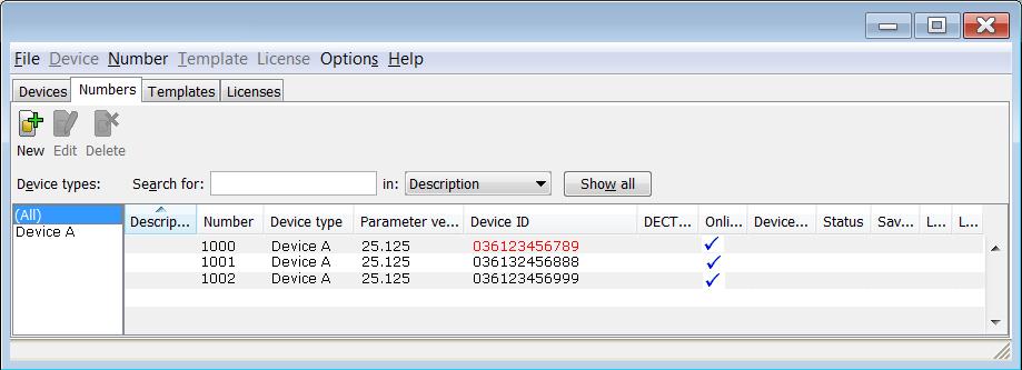 14. Number and Device Limitations Figure 16. Disabled device indicated by a red highlighted Device ID and the status Device disabled.