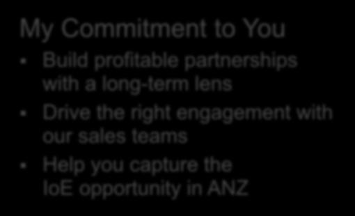 My Commitment to You Build profitable partnerships with a long-term lens Drive the right engagement with our sales