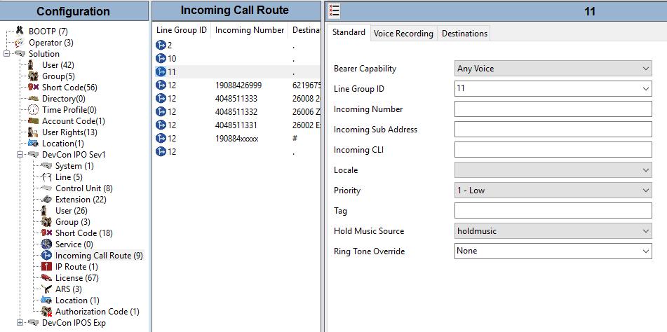 Administer Incoming Call Route From the configuration tree in the left pane, right-click on Incoming Call
