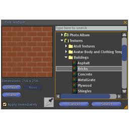 Texture If the Tools window is not open, right click a prim or object and select Edit. With your prim selected, expand the Tools window by clicking More and select the Texture tab.