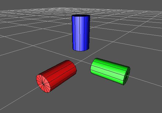 Rotation joints Rotation joints are drawn in 3D as small cylinders with axes aligned along each rotation axis k i j Rotation