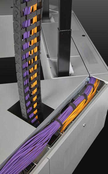 or change cables above and below the worksurface Superior power and cable management for trouble-free service access Cable trough with integrated Flextray wire basket.