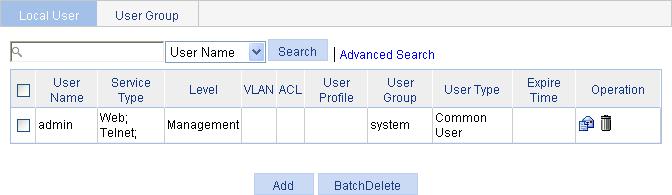 Configuring users You can configure local users and create groups to manage them.