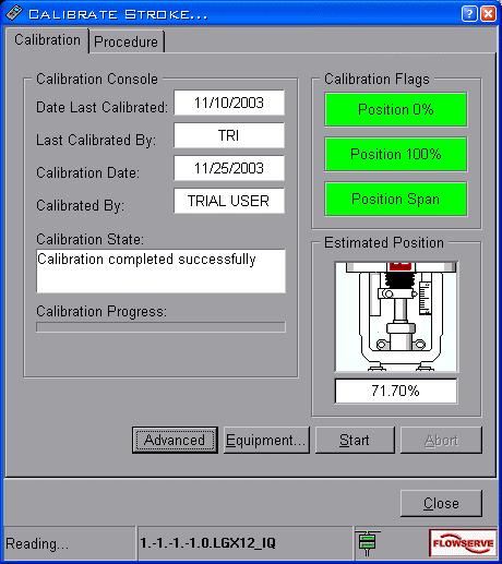 To perform a current loop calibration, follow the directions in the calibration wizard: 1. Set the variable current source to the desired absolute 0% command signal (usually 4 ma).