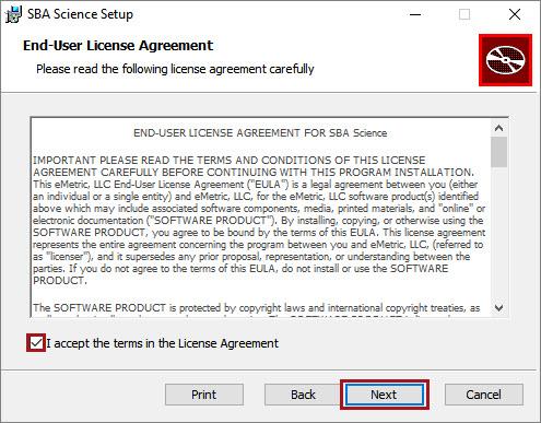 3. Read the End-User License Agreement and check I accept the terms in the License Agreement check box. Click Next to continue. 4.