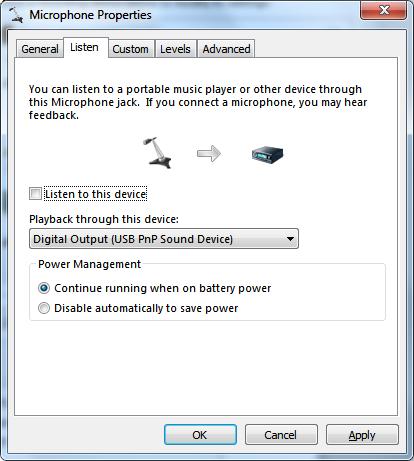 5. From the Playback through this device drop-down list, select